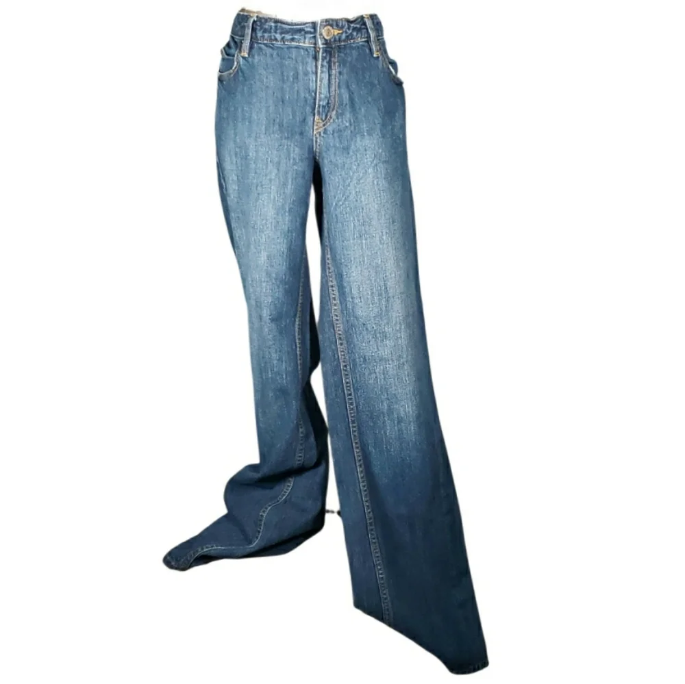 Vtg Banana Republic Denim Jeans 8 Contour Boot Cut Dark Wash Mid Rise Stretch
